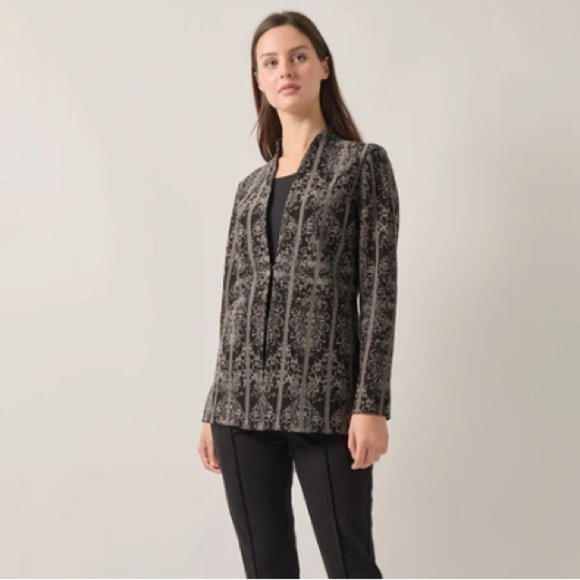 Misook Tailored Fit Two-Tone Jacquard Knit Jacket XL - Picture 1 of 13